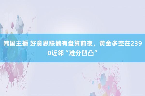 韩国主播 好意思联储有盘算前夜，黄金多空在2390近邻“难分凹凸”