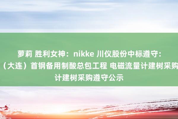 萝莉 胜利女神：nikke 川仪股份中标遵守：中冶焦耐（大连）首钢备用制酸总包工程 电磁流量计建树采购遵守公示